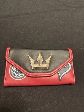 Kingdom Hearts Trifold Satchel Fold Hand Purse Clutch With Metal Emblem